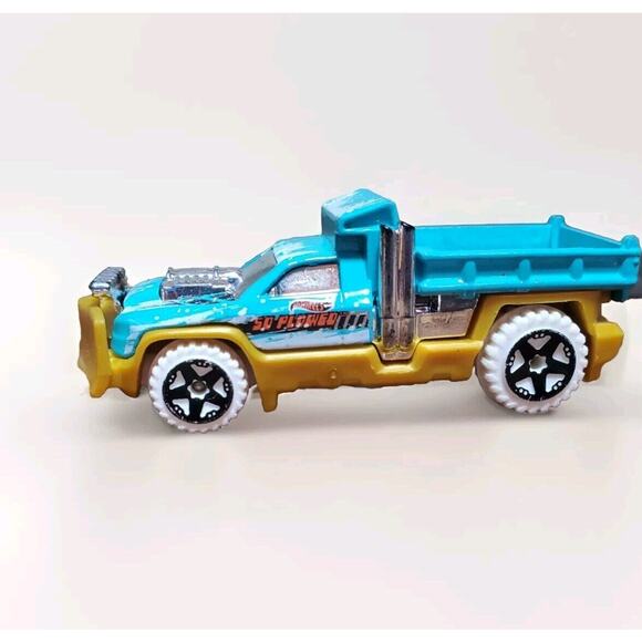 2013 HOT WHEELS BDC83 SO PLOWED BLUE & GOLD 1:64 DIECAST 3 1/4" SNOW PLOW - Picture 6 of 6
